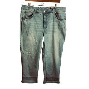 Women’s Time And Tru Straight Crop Pants Size 20 High Rise Blue Jeans Light Wash